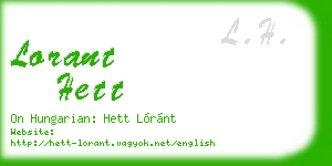 lorant hett business card